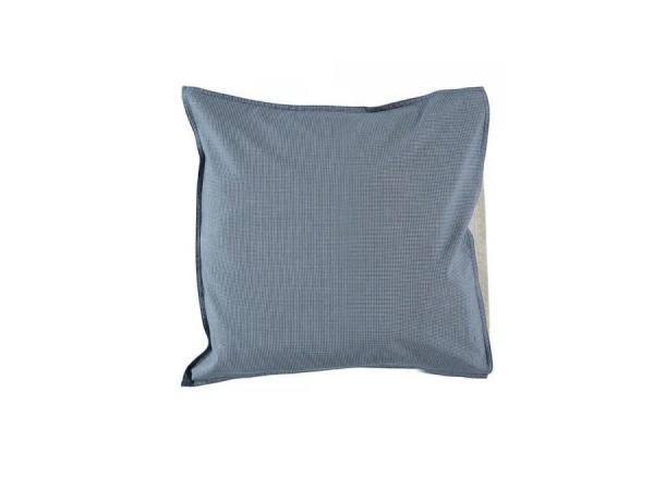 Taie d'oreiller imprimée petits carreaux bleus - 65 x 65 cm