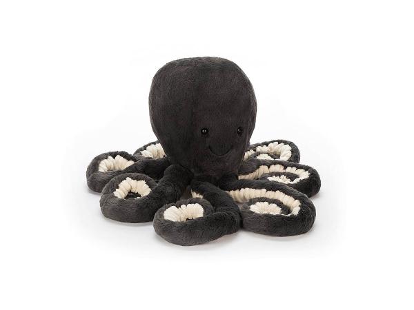 Peluche inky octopus/pieuvre little - noir 23cm jellycat
