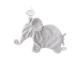 Eléphant doudou attache tetine 27 cm - gris-clair