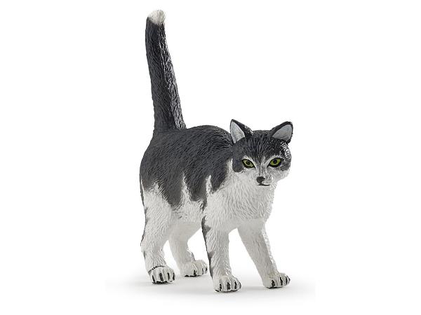 Chat noir et blanc - dim. 2,5 cm x 5 cm x 5 cm