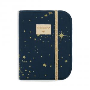 Nobodinoz - N098814 - Protège carnet de santé Poème 24x18 cm gold stella - night blue (387464)