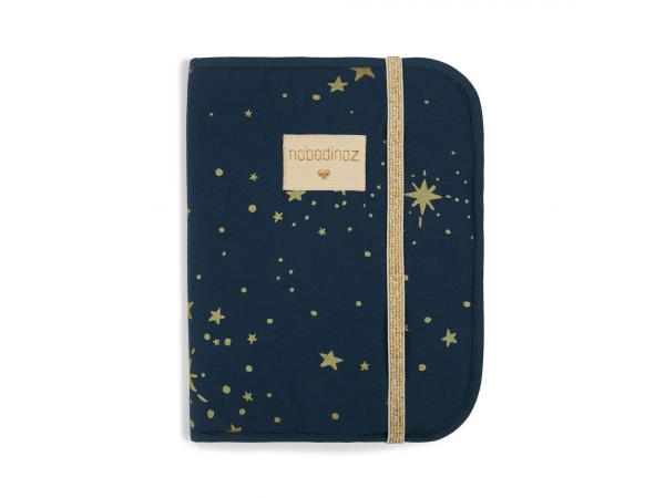 Protège carnet de santé poème 24x18 cm gold stella - night blue