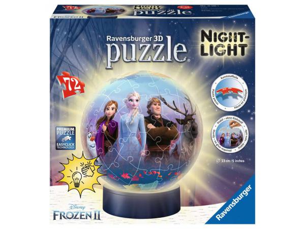 Puzzle 3d rond 72 p illuminé - disney la reine des neiges 2
