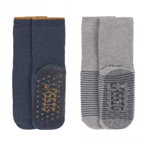 Lot de 2 chaussettes antidérapantes bleu/gris, 19 - 22 (1 - 2 ans) - Lassig - 1532002962-19