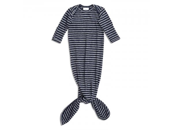 Grenouillère nouée maille ultra-cosy navy stripe (taille: 0 - 3 mois)