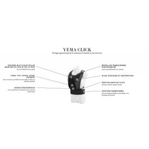 Porte-bébé fashion Yema Click Deep Black | black , physiologique et ergonomique avec système de click, bretelles et ceinture rembourrées - Cybex - 520003033