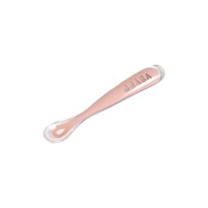 Cuillère 1er âge silicone old pink - Beaba - 913464