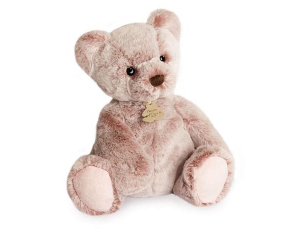 Peluche ours mousse modèle moyen - rose cendré - taille 25 cm - boîte cadeau