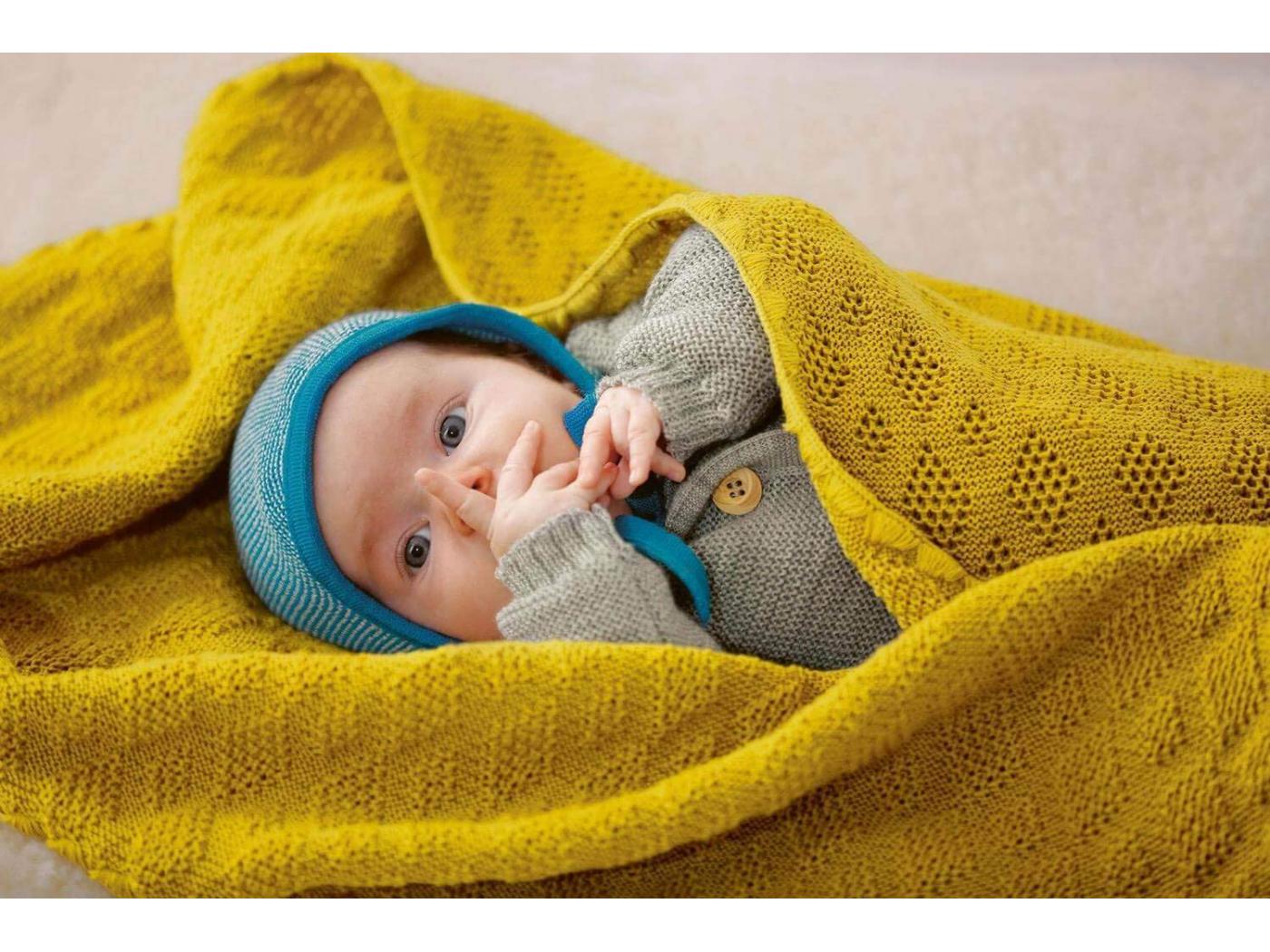 Disana Couverture pour bébé en laine mérinos 80 x 100 cm