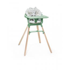 Chaise haute bébé Clikk vert et coussin - Stokke - BU226