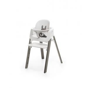 Stokke - BU346 - Chaise STEPS hêtre gris brume babyset blanc (450866)