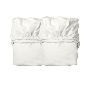 Lot de 2 draps housse bébé en coton BIO, Blanc - Leander - 780013-60