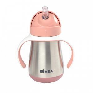 Beaba - 913482 - Tasse paille inox 250 ml - old pink (453758)