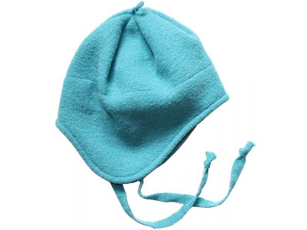 Bonnet walk-mütze boiled wool hat lagoon - bleu - unique