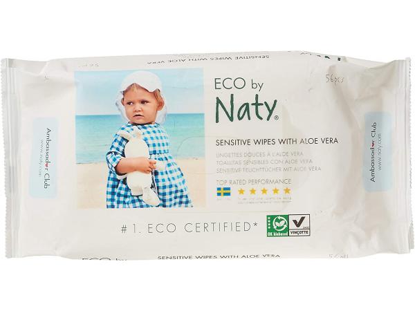 Eco by naty lingettes sensibles avec aloe vera 56 pièces