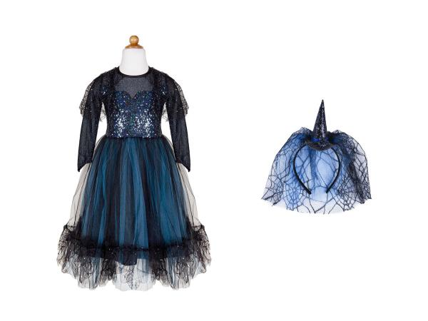 Luna la sorcière de minuit, robe et coiffe, taille eu 92-104 - ages 2-4 years