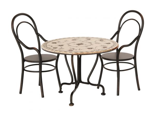 Set table à manger avec deux chaises - hauteur : 8 cm