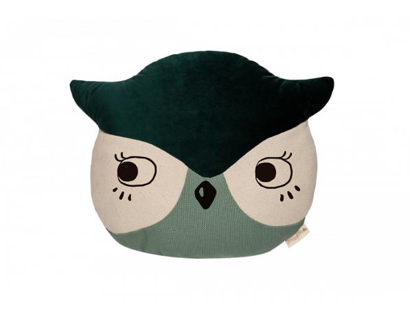 Owl cushion 38x30x10 eden green