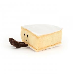 Jellycat - A2BRIE - Peluche fromage brie Amuseable - l = 22 x H = 9 cm (457342)
