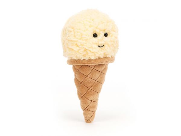 Peluche glace à la vanille irresistible - l = 8 x h = 18 cm