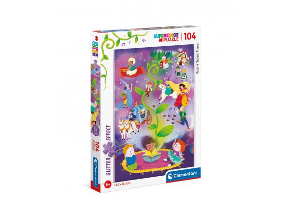 Puzzle glitter 104 pièces - fairy tales time