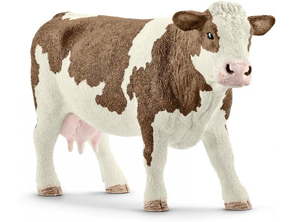 Figurine vache simmental française - dimension : 13 cm x 4 cm x 7,7 cm