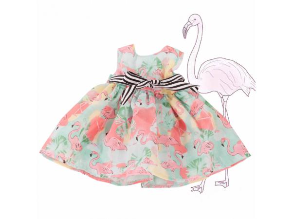 Robe, flamingo pour poupées de 50cm