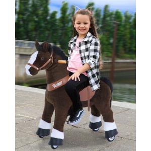 Ponycycle Cheval marron chocolat avec sabot blanc, frein et son à monter Age 3-5 ans - Ponycycle - Ux421