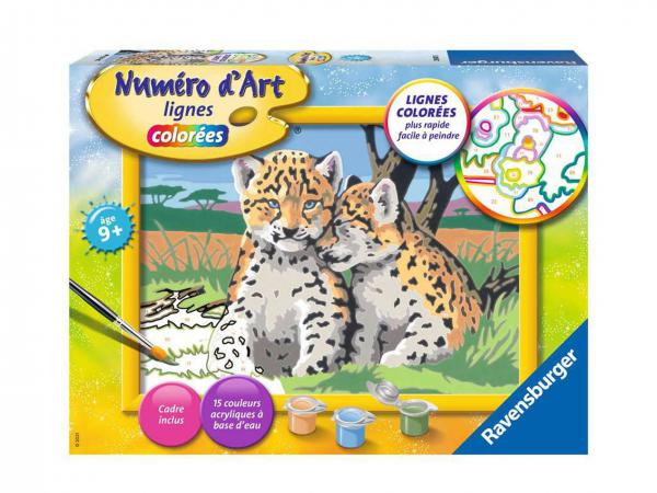 Peinture numéro d'art - moyen - petits léopards