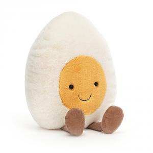 Peluche Amuseable Happy Boiled Egg Huge - L: 18 cm x l : 18 cm x H: 28 cm - Jellycat - A1BE