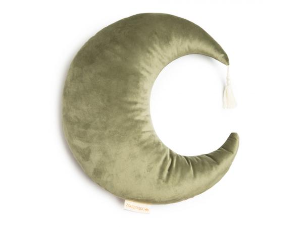 Coussin lune pierrot olive green