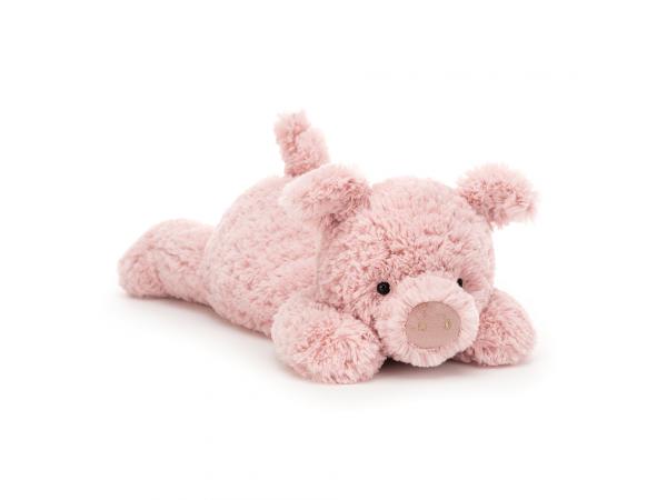 Peluche tumblie pig medium - l : 35 cm x h: 12 cm