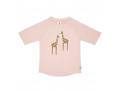 T-shirt anti-UV manches courtes Girafe rose poudré, 07-12 mois - Lassig - 1431020747-12