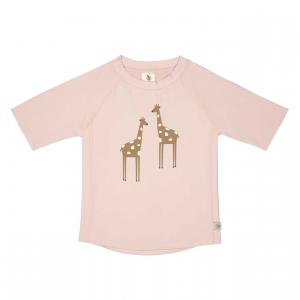 T-shirt anti-UV manches courtes Girafe rose poudré, 07-12 mois - Lassig - 1431020747-12