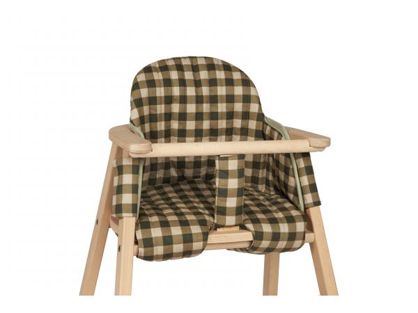 Coussin chaise haute growing green - green checks