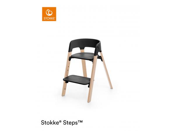 Chaise haute stokke® steps™ hêtre noir/naturel (black natural)