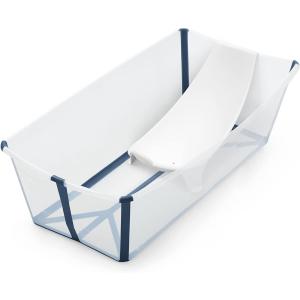 Ensemble baignoire Flexi Bath® transparent bleu et transat de bain nouveau -né (Transparent Blue) - Stokke - 639502