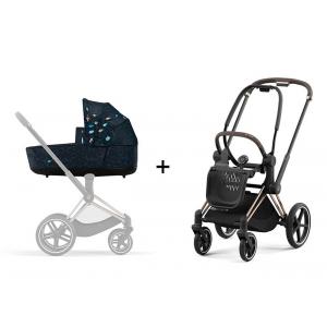 Poussette PRIAM 4 châssis Rose Gold nacelle Jewels of Nature - Cybex - BU686